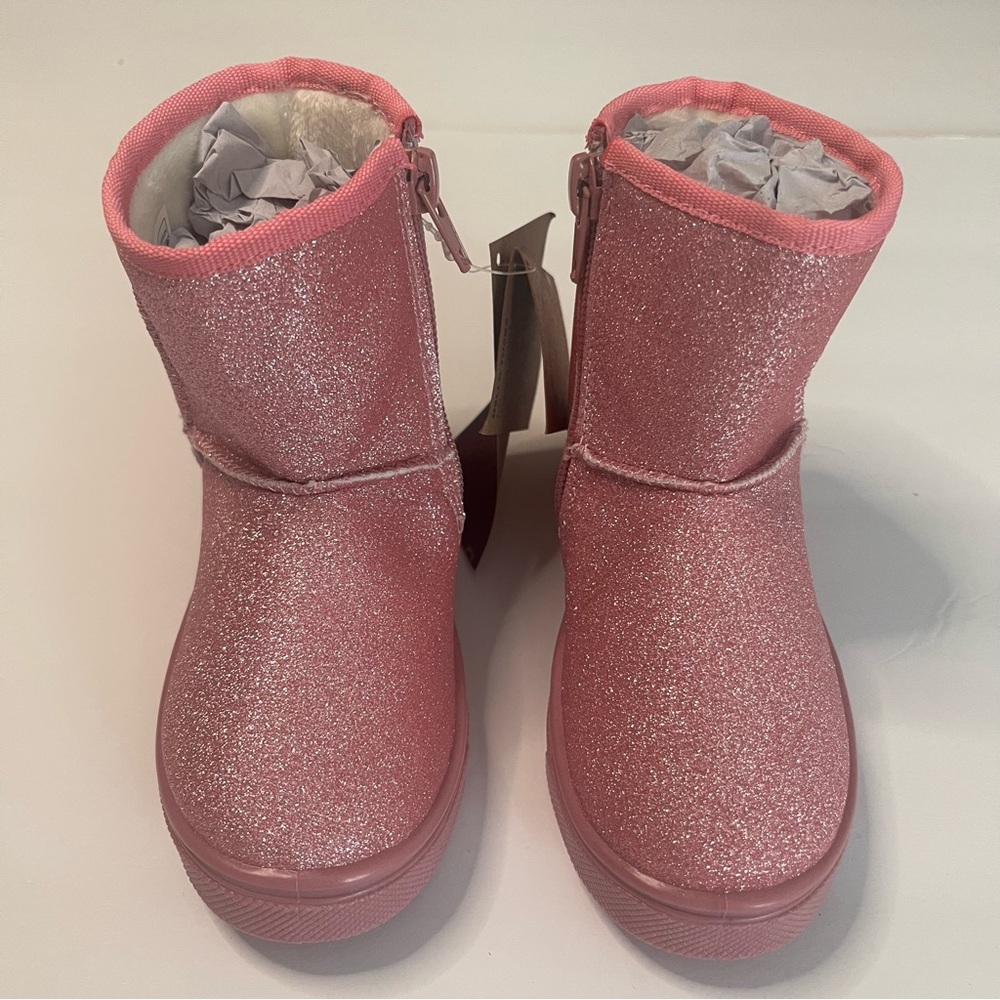 Oomphies Toddler Girls Pink Boots Glitter Size 8 New In Box - Picture 2 of 9